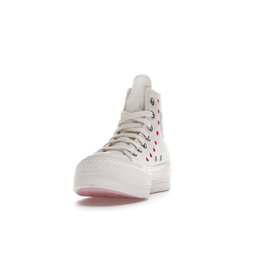 Кроссы Converse Chuck Taylor All Star Lift Hi White Red (W) - мужская сетка размеров