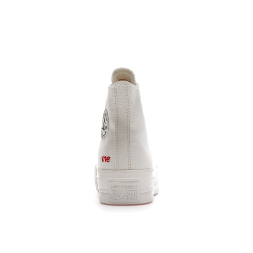 Кроссы Converse Chuck Taylor All Star Lift Hi White Red (W) - мужская сетка размеров