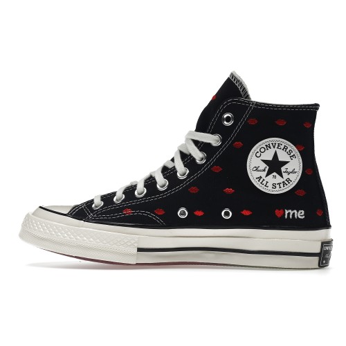 Кеды Converse Chuck Taylor All-Star 70 Hi Embroidered Lips Black - мужская сетка размеров