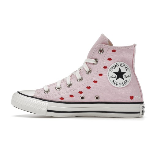 Кеды Converse Chuck Taylor All-Star Hi Embroidered Hearts Pink (W) - женская сетка размеров