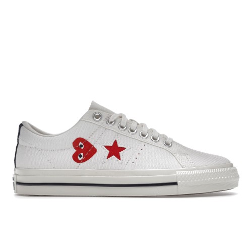 Кеды Converse One Star Ox Comme des Garcons PLAY White - мужская сетка размеров