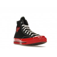 Кеды Converse Chuck Taylor All Star 70 Hi Comme des Garcons PLAY Black Red Midsole