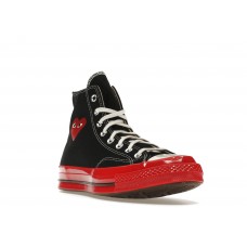 Кеды Converse Chuck Taylor All Star 70 Hi Comme des Garcons PLAY Black Red Midsole