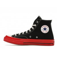 Кеды Converse Chuck Taylor All Star 70 Hi Comme des Garcons PLAY Black Red Midsole