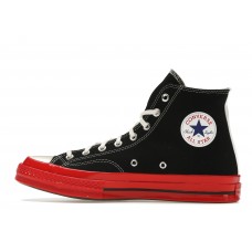 Кеды Converse Chuck Taylor All Star 70 Hi Comme des Garcons PLAY Black Red Midsole