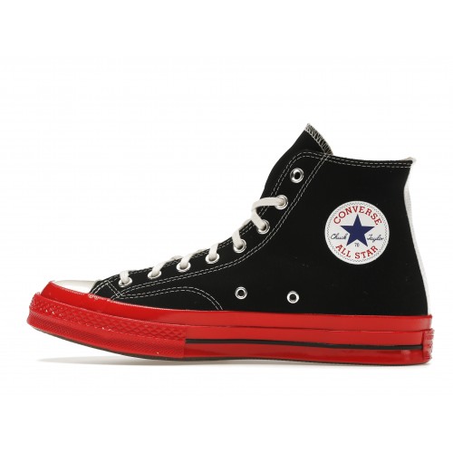 Кроссы Converse Chuck Taylor All Star 70 Hi Comme des Garcons PLAY Black Red Midsole - мужская сетка размеров