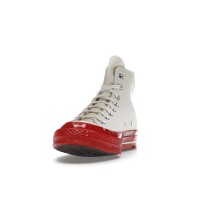 Кеды Converse Chuck Taylor All Star 70 Hi Comme des Garcons PLAY Egret Red Midsole