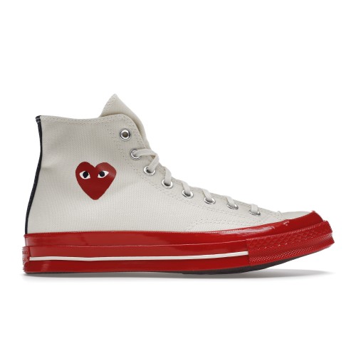 Кроссы Converse Chuck Taylor All Star 70 Hi Comme des Garcons PLAY Egret Red Midsole - мужская сетка размеров