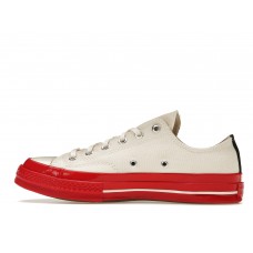 Кеды Converse Chuck Taylor All Star 70 Ox Comme des Garcons PLAY Egret Red Midsole