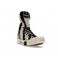 Кеды Converse TURBODRK Chuck Taylor All Star 70 Hi Rick Owens DRKSHDW Sherpa Zebra Print White Black