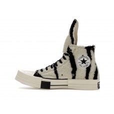 Кеды Converse TURBODRK Chuck Taylor All Star 70 Hi Rick Owens DRKSHDW Sherpa Zebra Print White Black