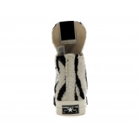 Кеды Converse TURBODRK Chuck Taylor All Star 70 Hi Rick Owens DRKSHDW Sherpa Zebra Print White Black