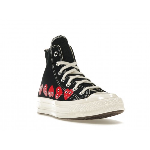 Кроссы Converse Chuck Taylor All Star 70 Hi Comme des Garcons PLAY Multi-Heart Black - мужская сетка размеров