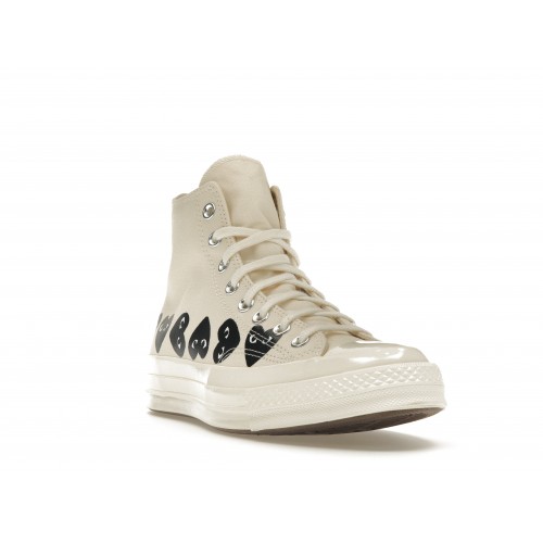 Кроссы Converse Chuck Taylor All Star 70 Hi Comme des Garcons PLAY Multi-Heart Milk - мужская сетка размеров