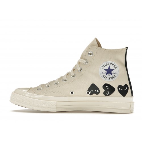 Кроссы Converse Chuck Taylor All Star 70 Hi Comme des Garcons PLAY Multi-Heart Milk - мужская сетка размеров