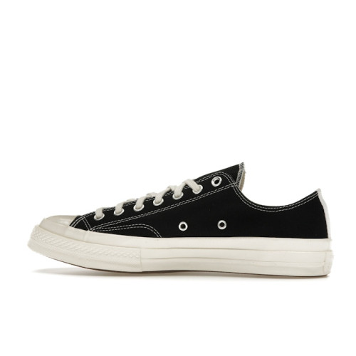 Converse Chuck Taylor All Star 70 Ox Comme des Garcons PLAY Single Heart Black - мужская сетка размеров Converse Chuck Taylor All Star 70 Ox Comme des Garcons PLAY Single Heart Black - мужская сетка размеров