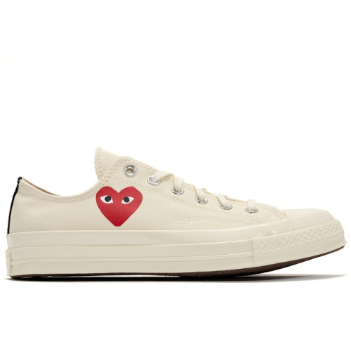 Converse Chuck Taylor All Star 70 Ox Comme des Garcons PLAY Single Heart Milk - мужская сетка размеров
