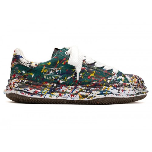 Maison Mihara Yasuhiro Blakey OG Sole Canvas Low Sputtering Paint Green - мужская сетка размеров