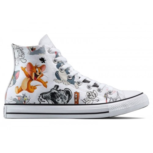 Кроссы Converse Chuck Taylor All Star Hi Tom & Jerry All-Over Print - мужская сетка размеров