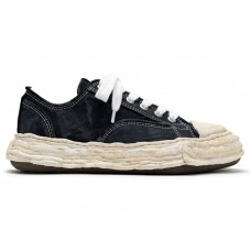 Maison Mihara Yasuhiro Peterson 23 OG Sole Vintage Effect Embroidered Canvas Low Black White