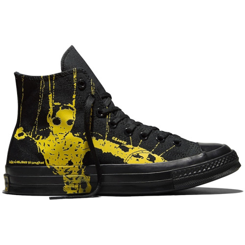 EDGLRD x Converse Chuck 70 Hi Black Yellow - мужская сетка размеров