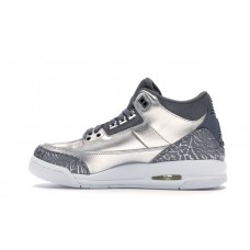 Подростковые Jordan 3 Retro Premium Heiress Metallic Silver (GS)
