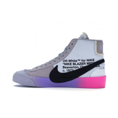 Кроссы Nike Blazer Mid Off-White Wolf Grey Serena Queen - мужская сетка размеров