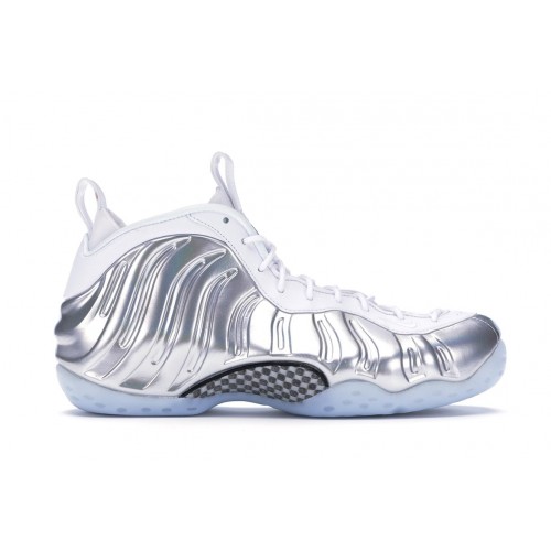 Кроссы Nike Air Foamposite One Chrome White (W) - женская сетка размеров