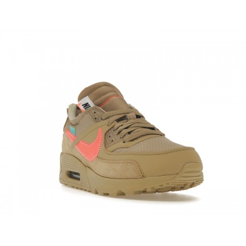 Кроссы Nike Air Max 90 Off-White Desert Ore - мужская сетка размеров