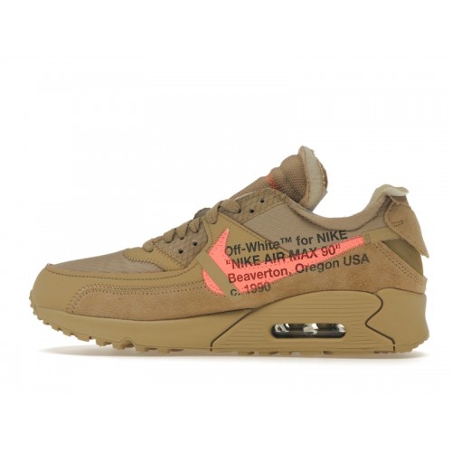 Кроссы Nike Air Max 90 Off-White Desert Ore - мужская сетка размеров