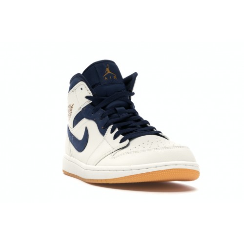 Кроссы Jordan 1 Retro Mid Jeter - мужская сетка размеров