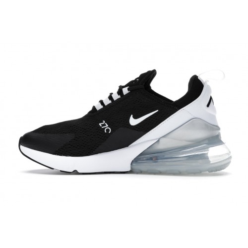 Кроссы Nike Air Max 270 Black White Pure Platinum (W) - женская сетка размеров