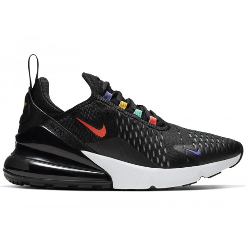 Кроссы Nike Air Max 270 Black Multicolor (W) - женская сетка размеров