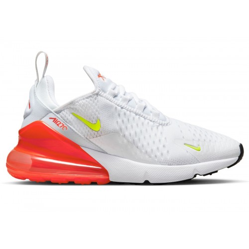 Кроссы Nike Air Max 270 White Bright Crimson Volt (W) - женская сетка размеров