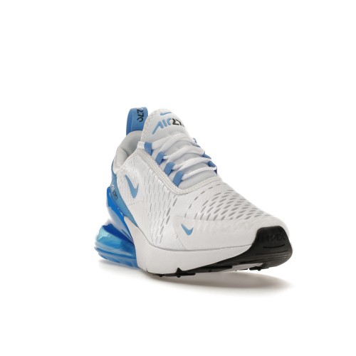 Кроссы Nike Air Max 270 White University Blue (W) - женская сетка размеров