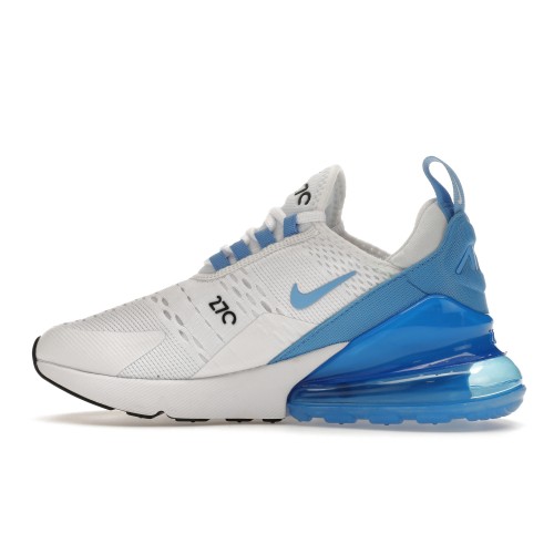 Кроссы Nike Air Max 270 White University Blue (W) - женская сетка размеров