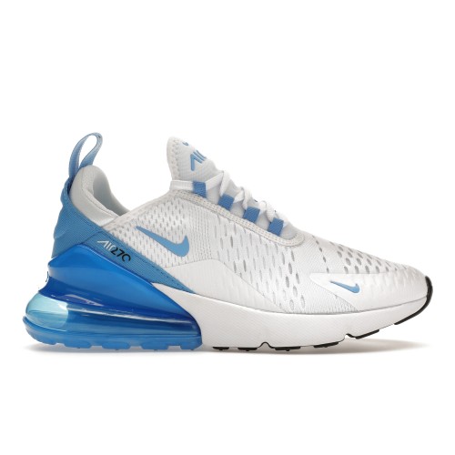 Кроссы Nike Air Max 270 White University Blue (W) - женская сетка размеров