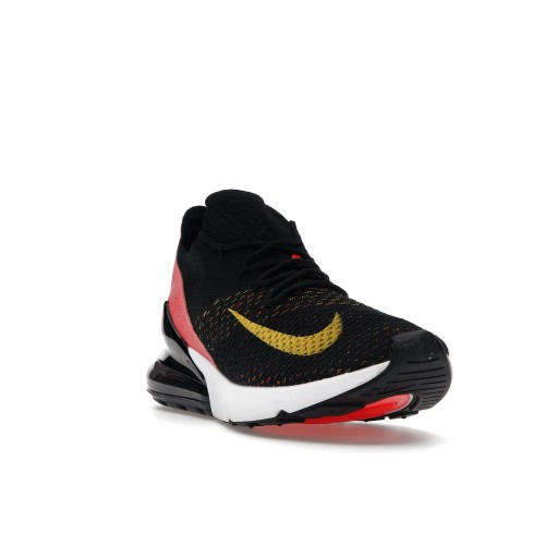 Кроссы Nike Air Max 270 Flyknit Black Bright Crimson Yellow Strike (W) - женская сетка размеров