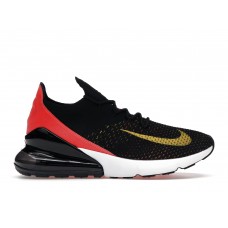 Женские кроссовки Nike Air Max 270 Flyknit Black Bright Crimson Yellow Strike (W)