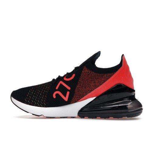 Кроссы Nike Air Max 270 Flyknit Black Bright Crimson Yellow Strike (W) - женская сетка размеров