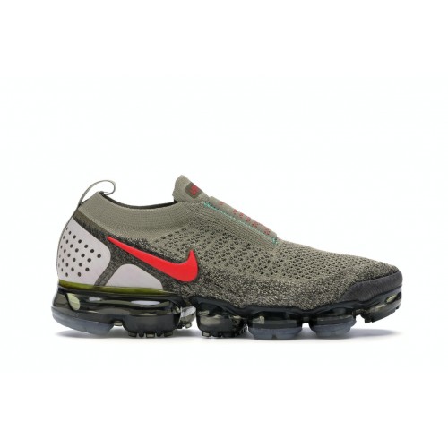 Кроссы Nike Air VaporMax Moc 2 Neutral Olive Habanero Red - мужская сетка размеров