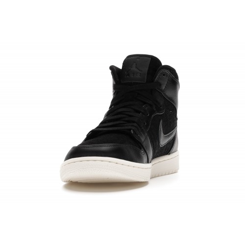 Кроссы Jordan 1 Retro High Black Sail (W) - женская сетка размеров