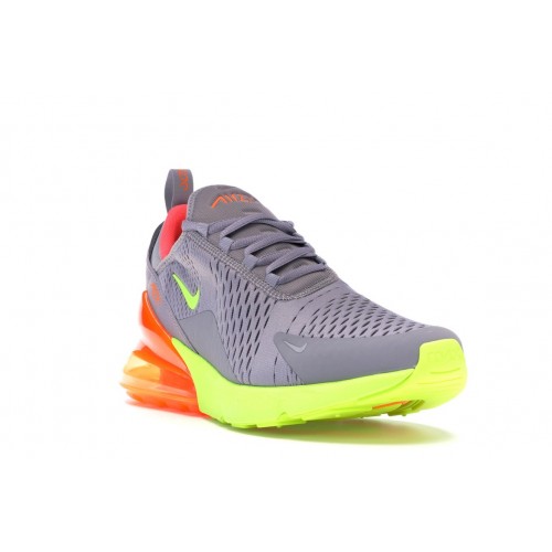 Кроссы Nike Air Max 270 Grey Volt Orange - мужская сетка размеров