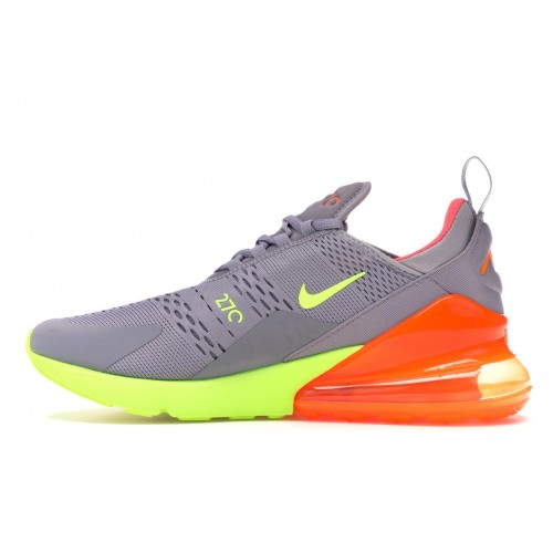 Кроссы Nike Air Max 270 Grey Volt Orange - мужская сетка размеров