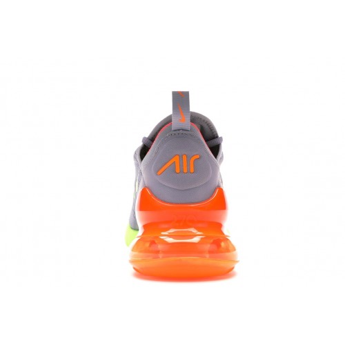 Кроссы Nike Air Max 270 Grey Volt Orange - мужская сетка размеров