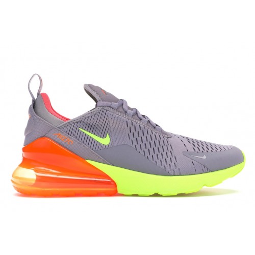 Кроссы Nike Air Max 270 Grey Volt Orange - мужская сетка размеров