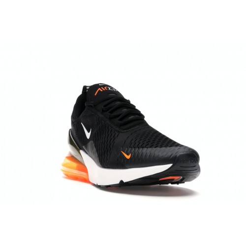 Кроссы Nike Air Max 270 Black White Total Orange - мужская сетка размеров