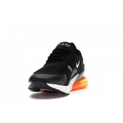 Кроссы Nike Air Max 270 Black White Total Orange - мужская сетка размеров