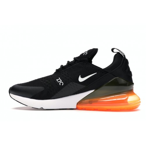 Кроссы Nike Air Max 270 Black White Total Orange - мужская сетка размеров