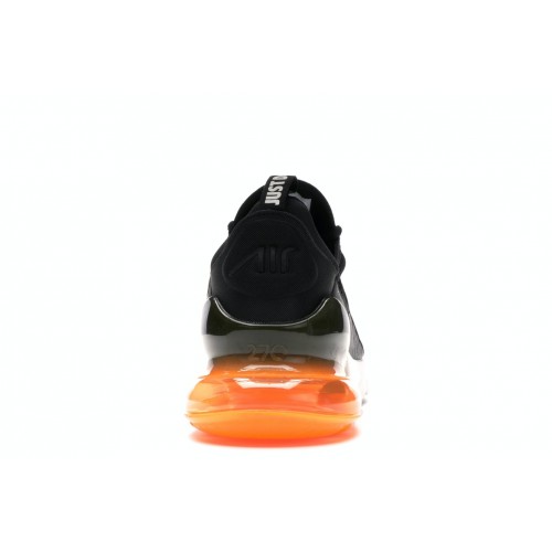 Кроссы Nike Air Max 270 Black White Total Orange - мужская сетка размеров